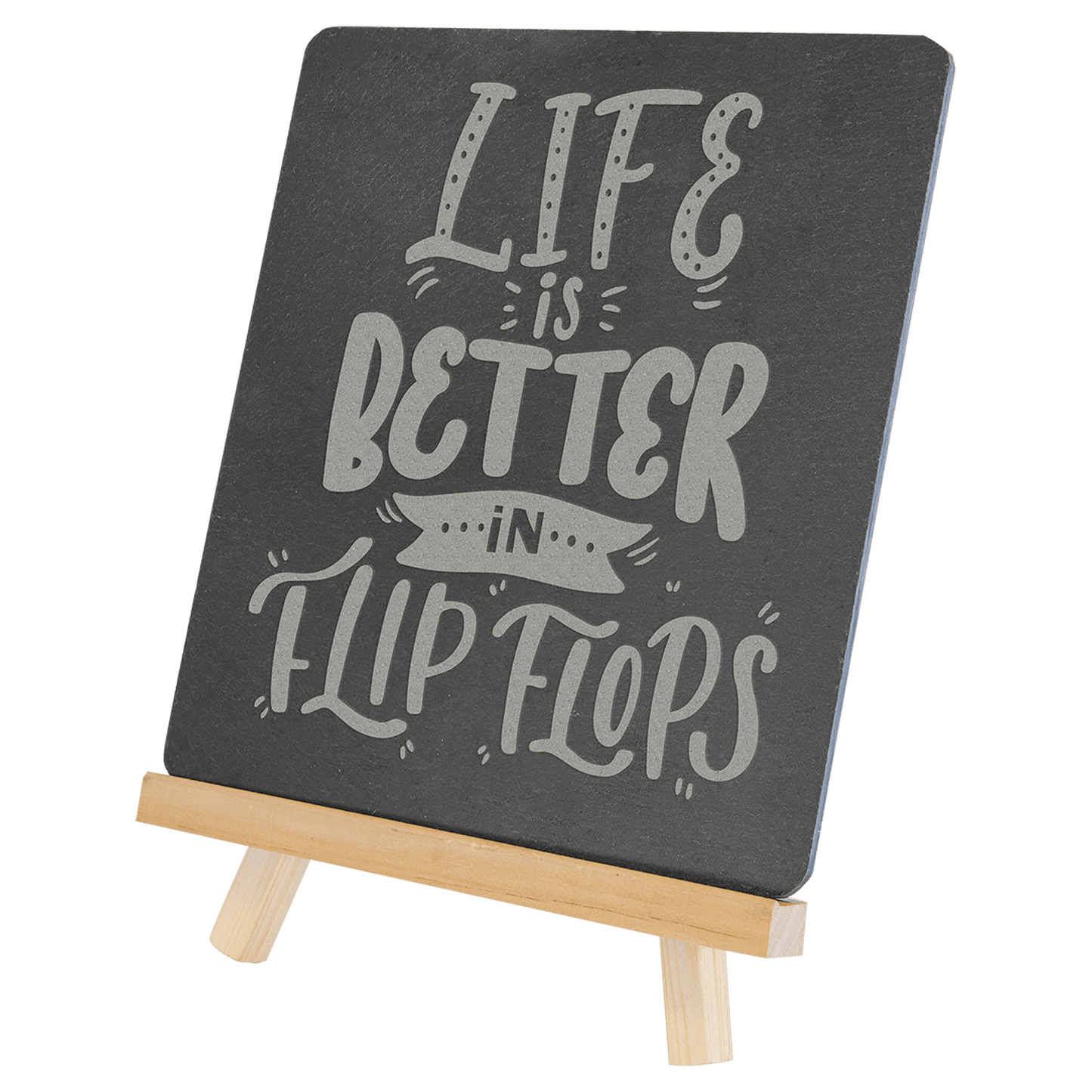 Personalized Rectangle Slate Decor with Wood Stand