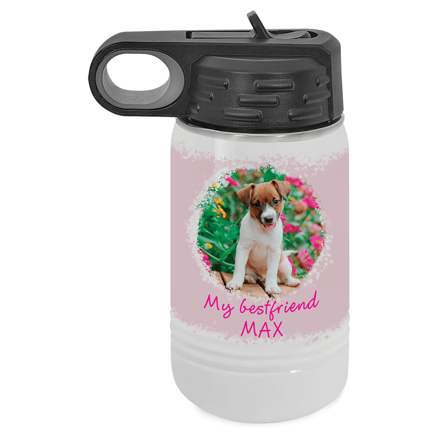 Full Color 12 oz. Polar Camel Water Personalized Water Bottle-White