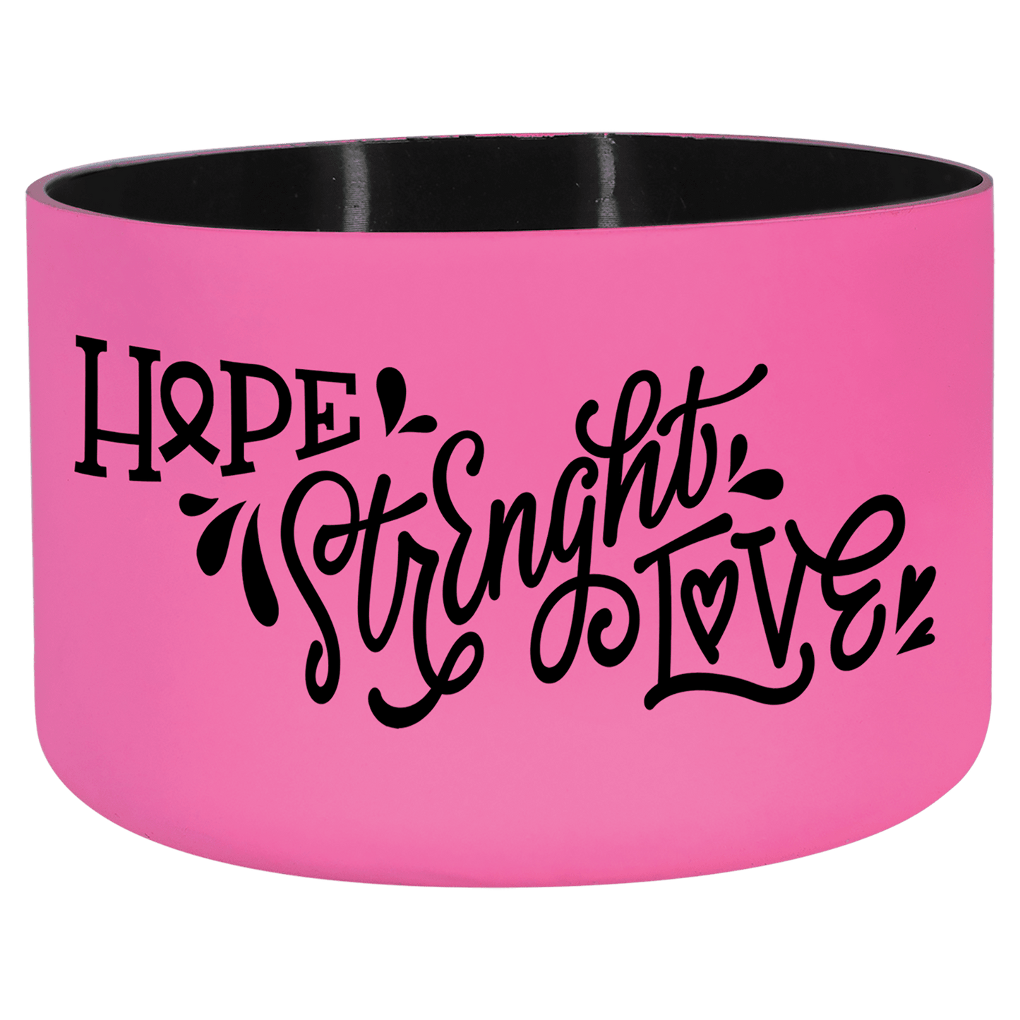 Pink/Black Silicone Water Personalized Water Bottle Boot for 12 and 20 oz. Water Bottles