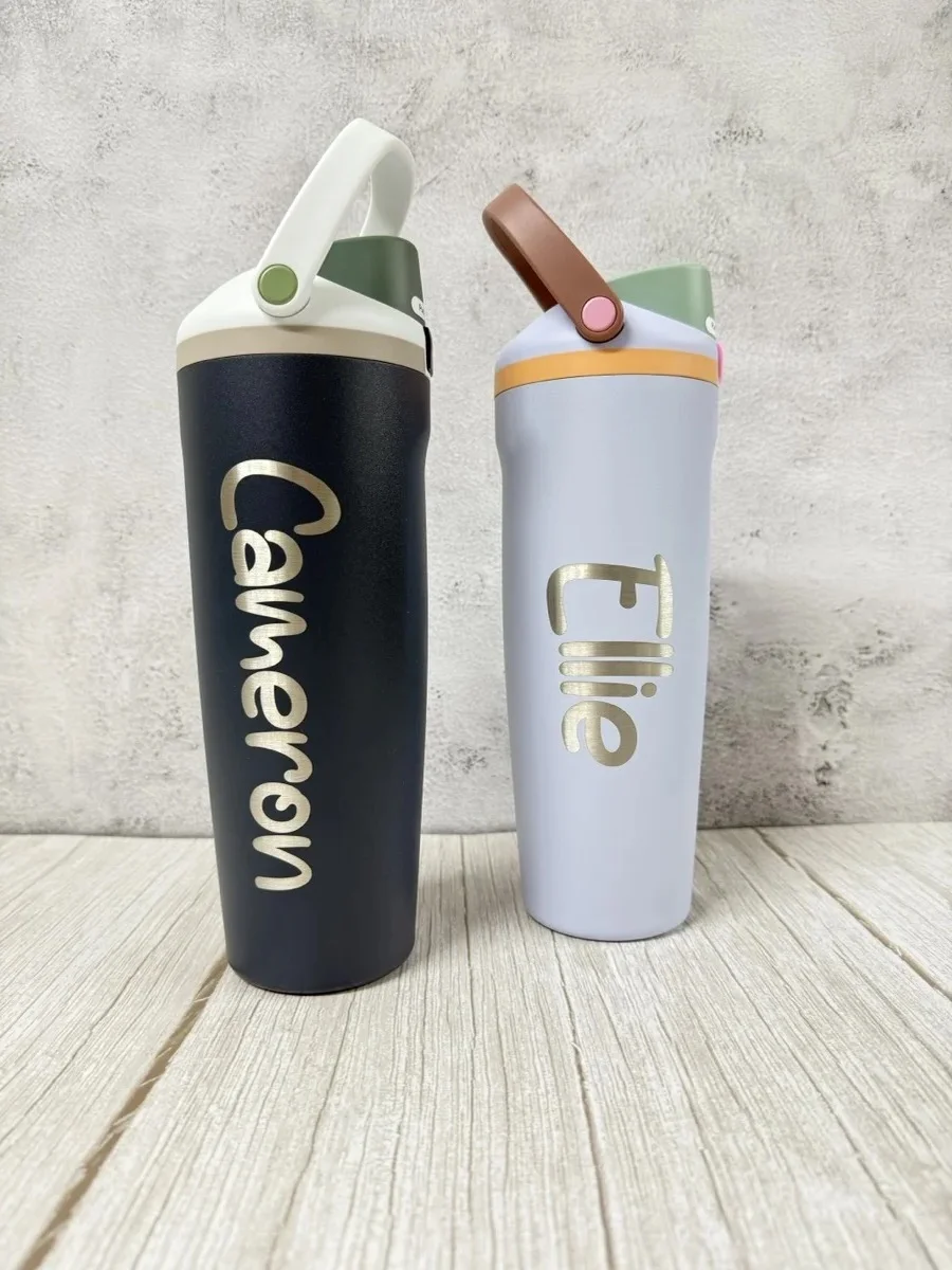 Personalized laser engraved Owala water bottles — custom name drinkware, Southwest Florida engraving