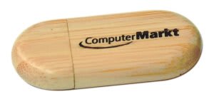 Personalized 8GB Rounded USB Flash Drive - Bamboo