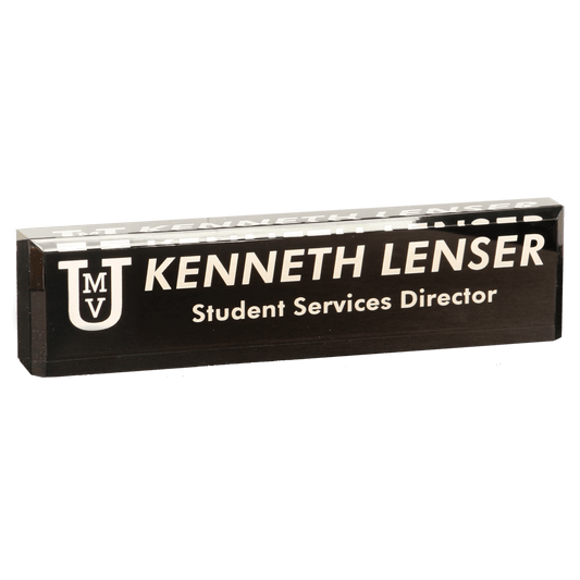 Black Acrylic Personalized Desk Wedge