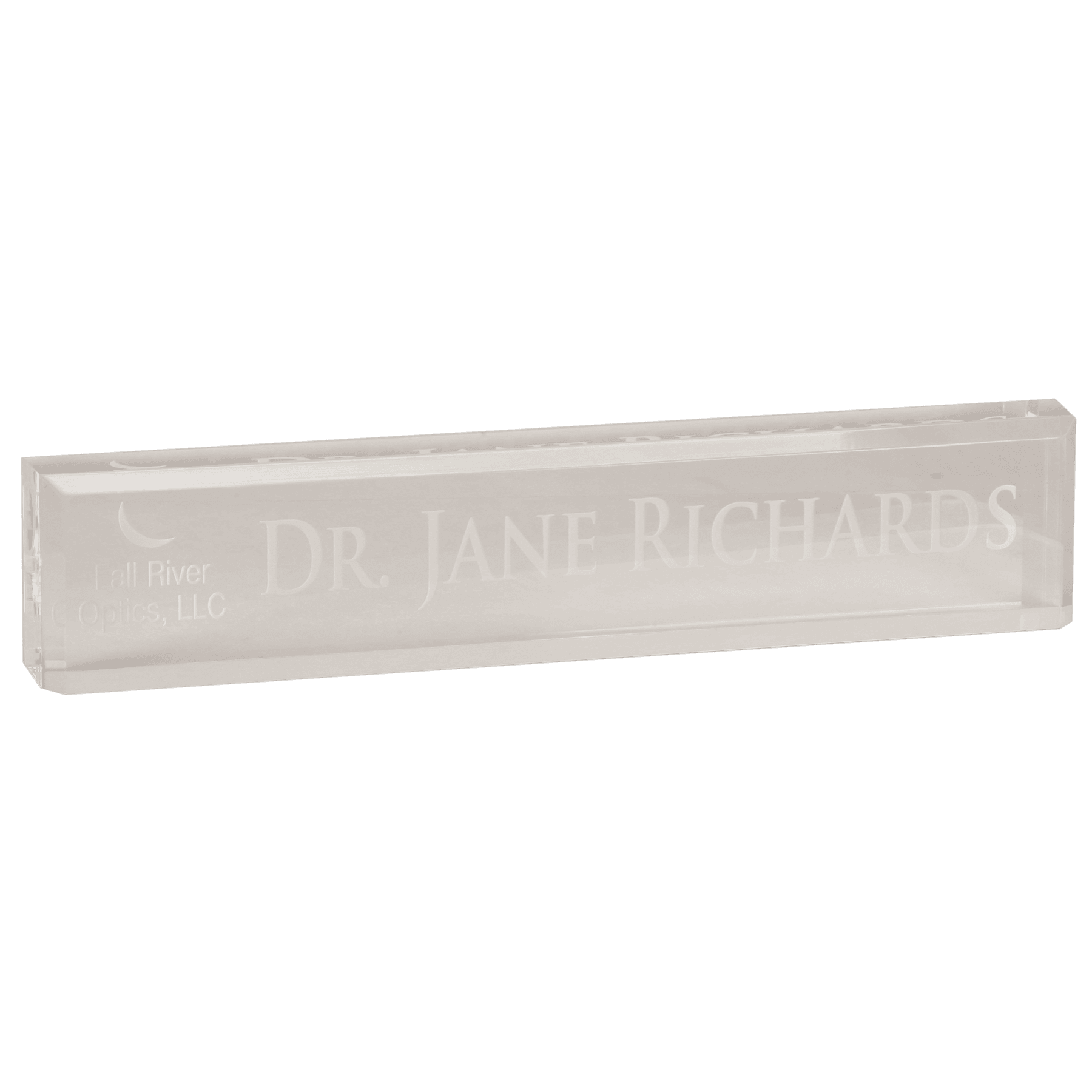 Clear Acrylic Personalized Desk Wedge