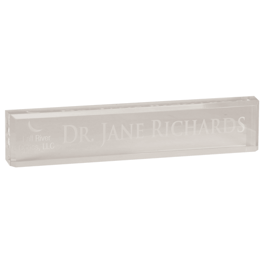 Clear Acrylic Personalized Desk Wedge