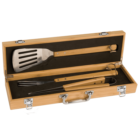 Personalized Bamboo BBQ Gift Set