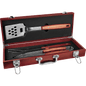 Personalized Rosewood Finish BBQ Gift Set - Stainless Steel