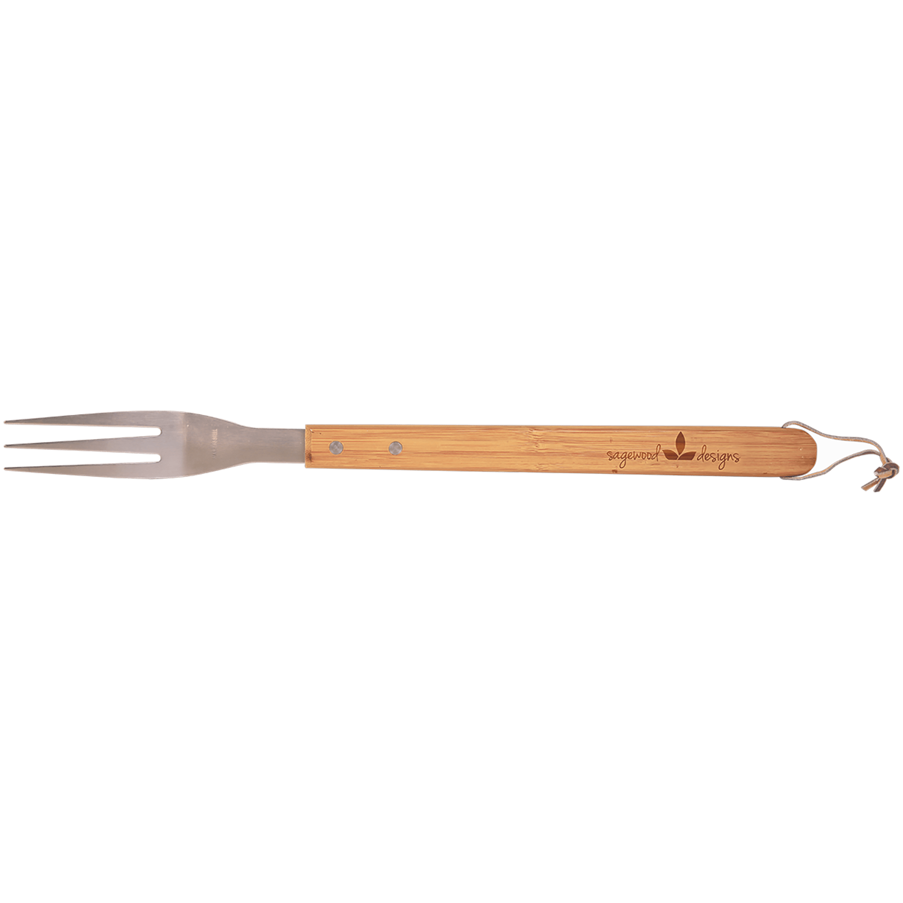 Personalized Stainless Steel BBQ Fork with Bamboo Handle