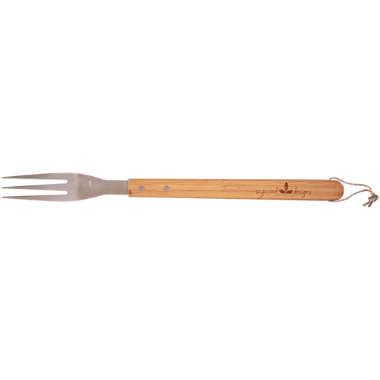 Personalized Stainless Steel BBQ Fork with Bamboo Handle