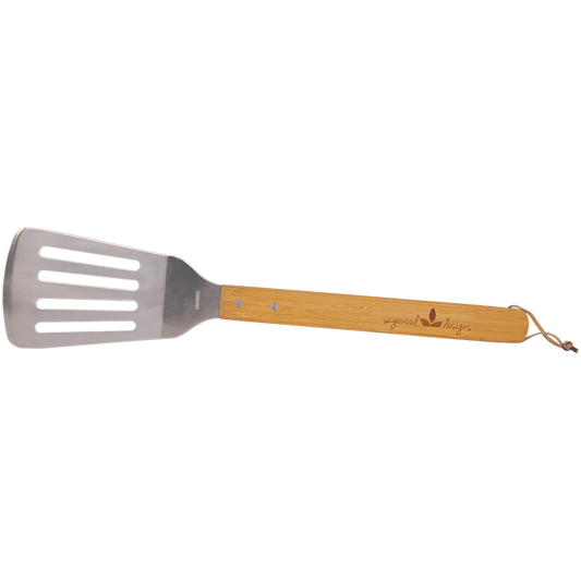 Personalized Stainless Steel BBQ Spatula wth Bamboo Handle