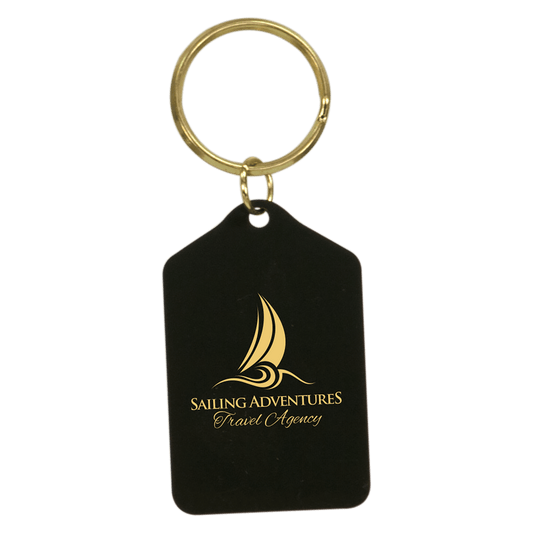 Black Brass Tablet Personalized Keychain
