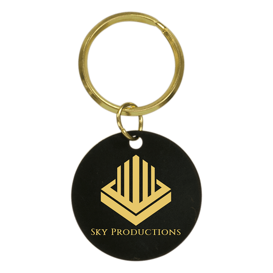 Black Brass Round Personalized Keychain