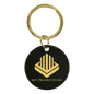 Black Brass Round Personalized Keychain
