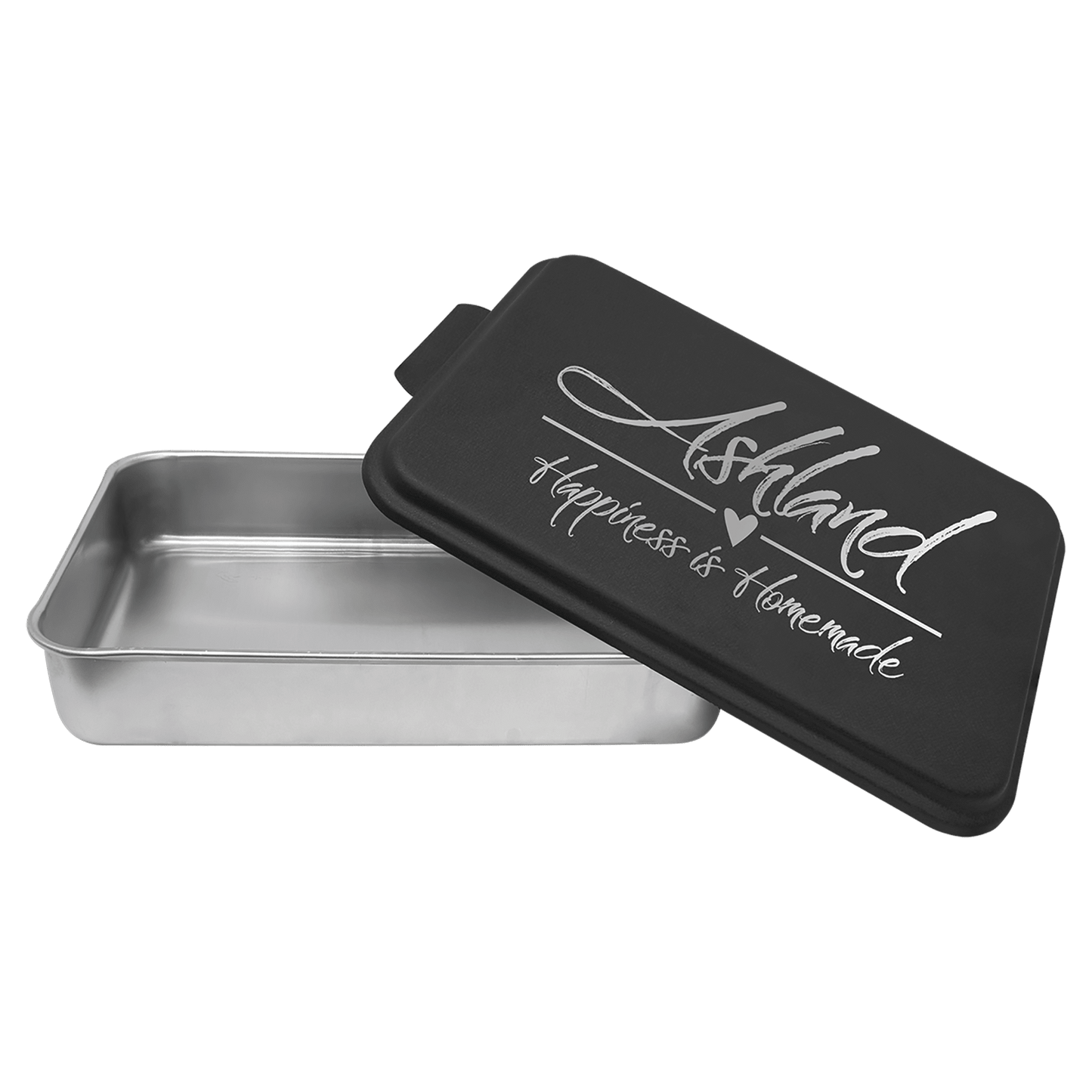 Personalized Aluminum Cake Pan with Black Powder Coated Lid