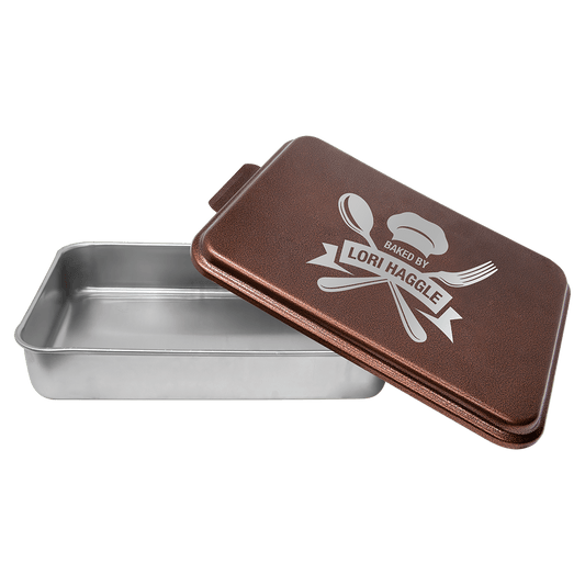 Personalized Aluminum Cake Pan with Copper Powder Coated Lid