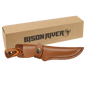 Personalized Fixed Blade Wood Handle Knife with Stainless Steel Blade and Leather Sheath - Wood