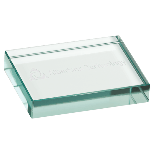 Premier Jade Custom Engraved Glass Paperweight