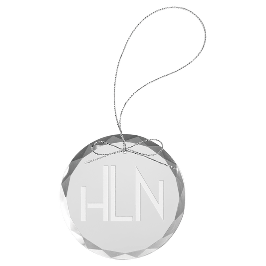 Round Premier  Custom Engraved Glass Ornament