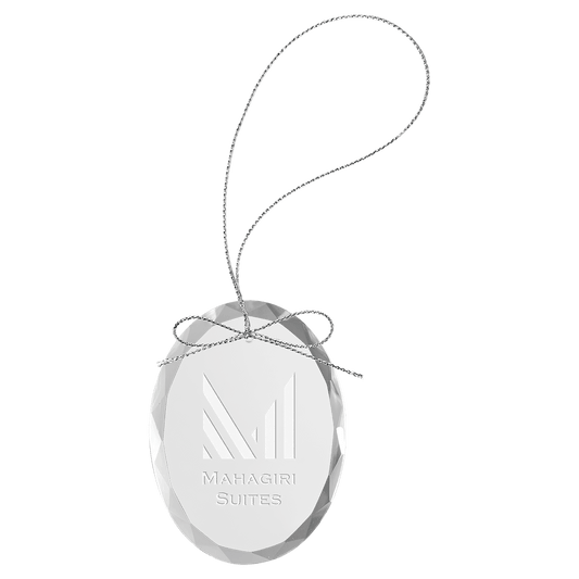 Oval Premier Custom Engraved Glass Ornament