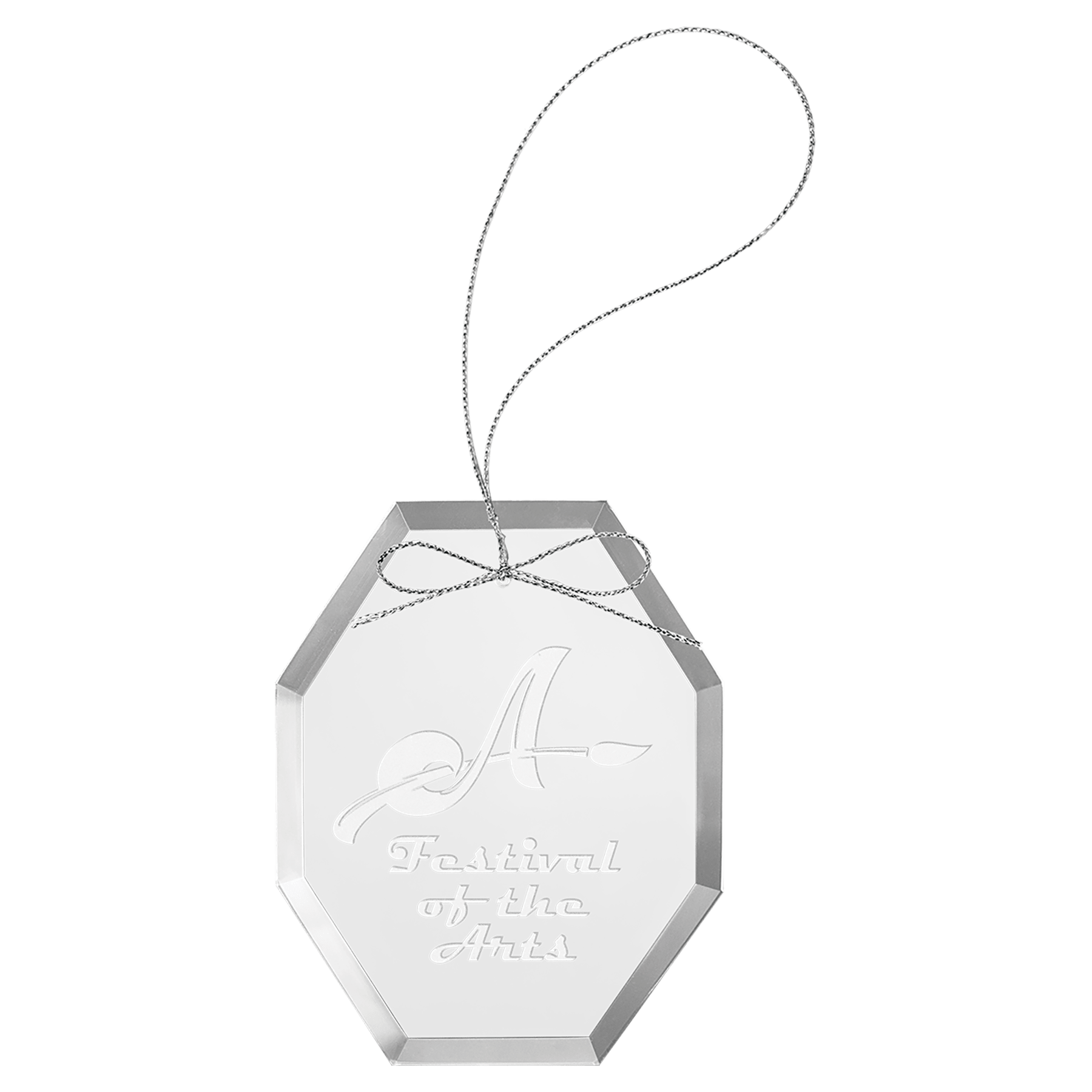 Octagon Premier Custom Engraved Glass Ornament