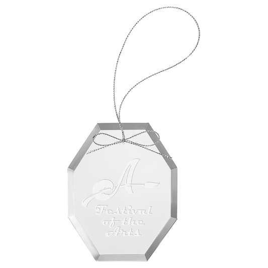 Octagon Premier Custom Engraved Glass Ornament