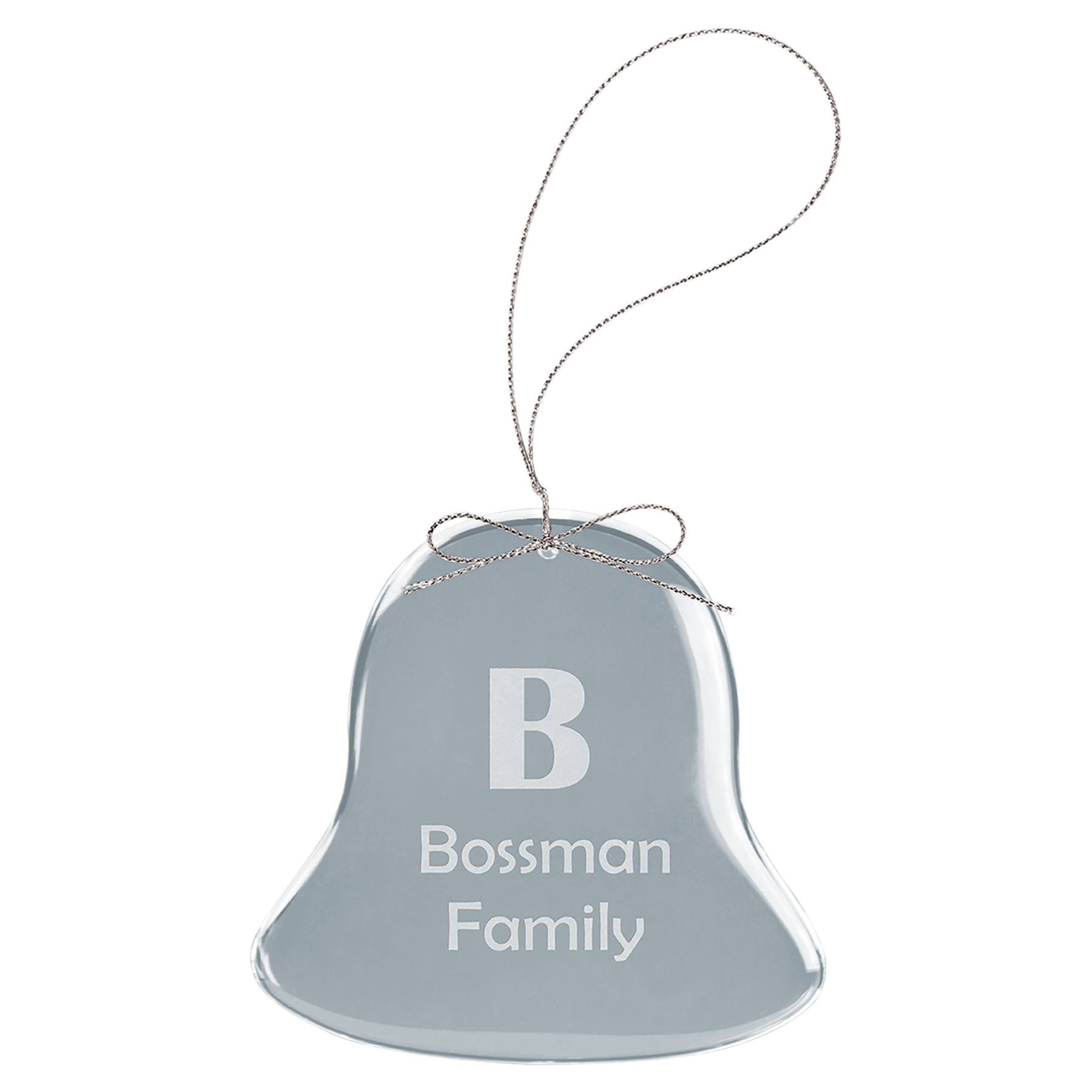 Bell Premier Custom Engraved Glass Ornament