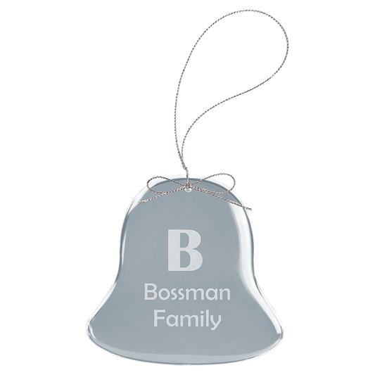 Bell Premier Custom Engraved Glass Ornament