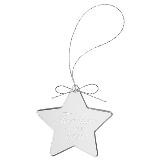 Star Premier Custom Engraved Glass Ornament