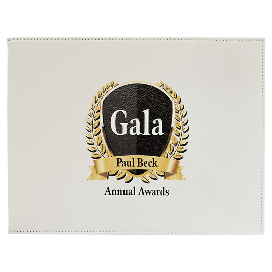 Personalized White Leatherette Certificate Holder - Leatherette