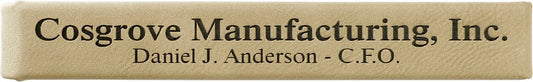 Personalized Light Brown Leatherette Single Pen Case - Leatherette
