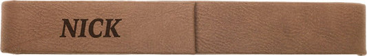 Personalized Dark Brown Leatherette Single Pen Case - Leatherette