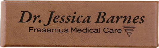 Personalized Dark Brown Leatherette Double Pen/Pencil Case - Leatherette
