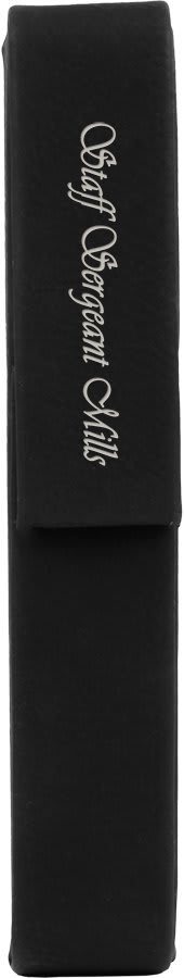 Personalized Black/Silver Leatherette Single Pen Case - Leatherette