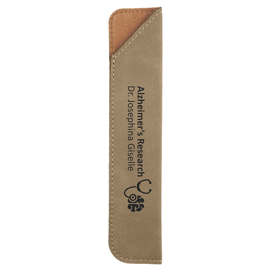 Personalized Light Brown Leatherette Single Pen Sleeve - Leatherette