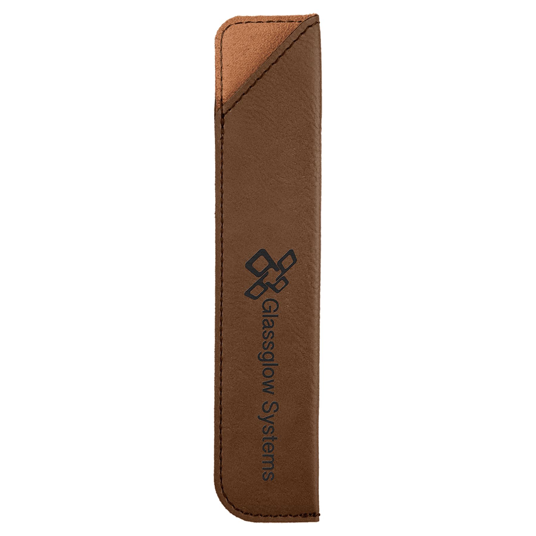 Personalized Dark Brown Leatherette Single Pen Sleeve - Leatherette