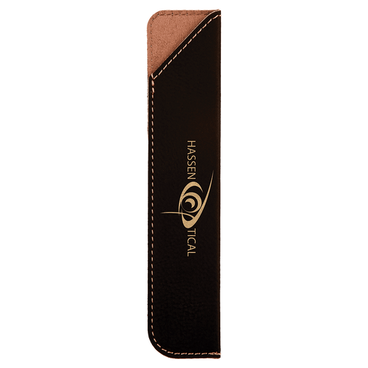 Personalized Black/Gold Leatherette Single Pen Sleeve - Leatherette