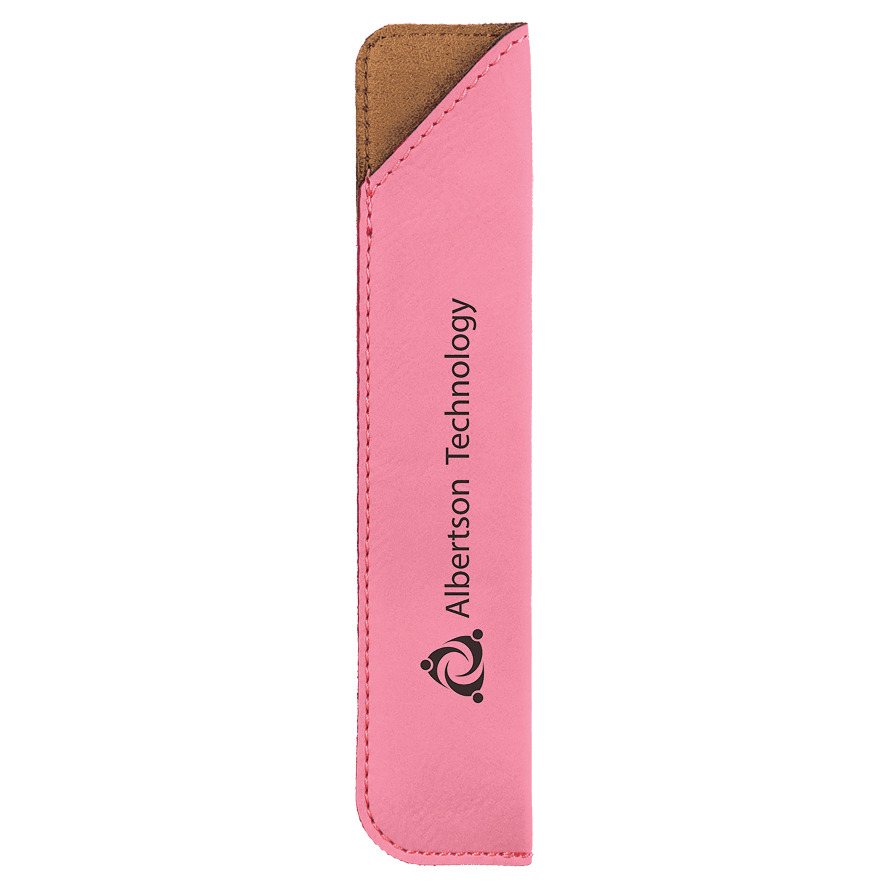 Personalized Pink Leatherette Single Pen Sleeve - Leatherette