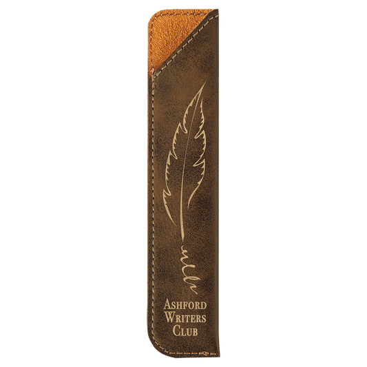 Personalized Rustic/Gold Leatherette Single Pen Sleeve - Leatherette