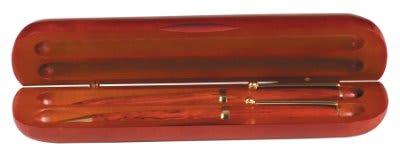 Personalized Rosewood Finish Double Pen Case   (Case Only) - Bamboo