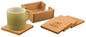 Custom Bamboo 4 Coaster Set with Holder