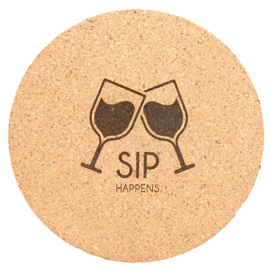 Round Cork Custom Engraved Coaster