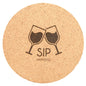 Round Cork Custom Engraved Coaster