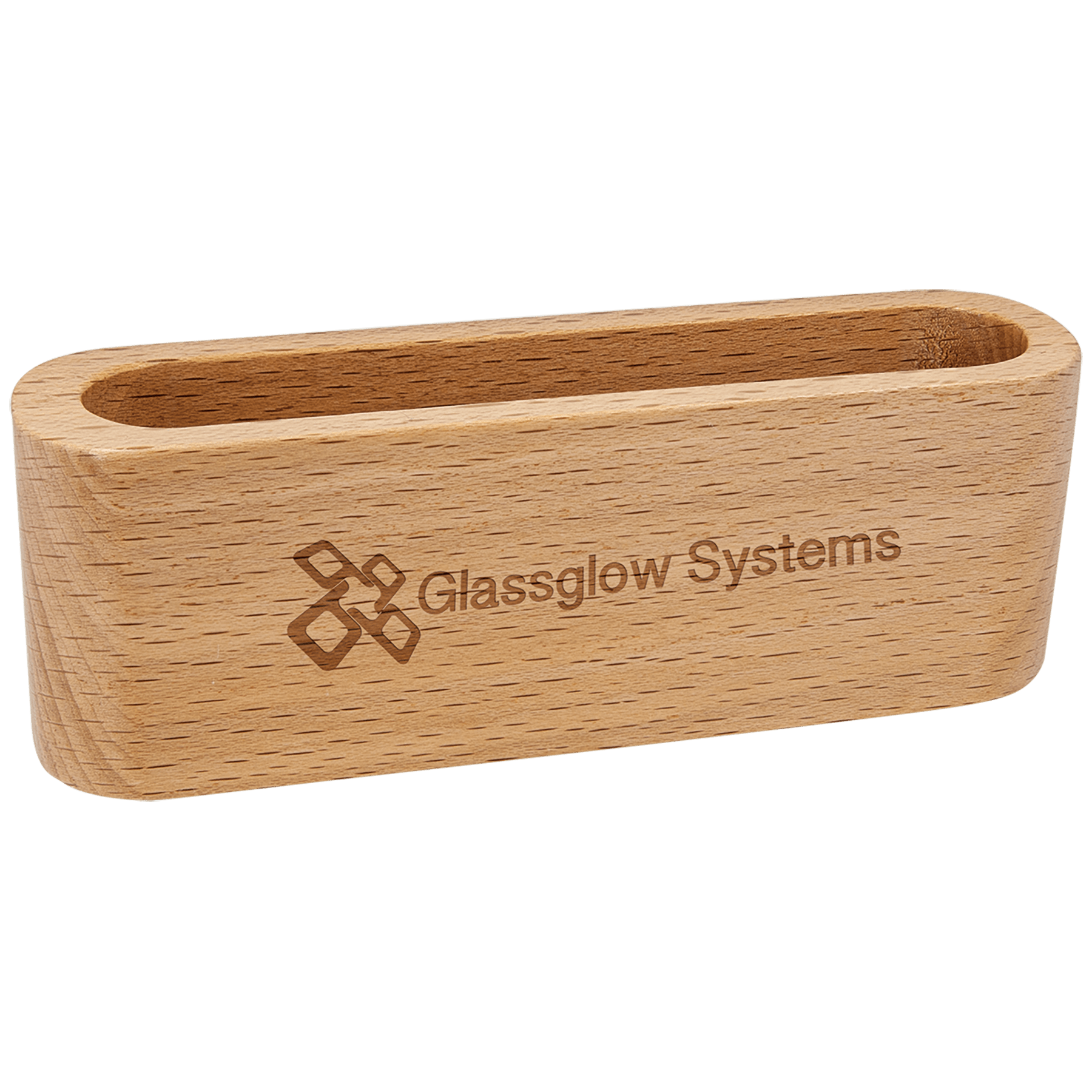 Personalized Beech Wood Business Card Holder