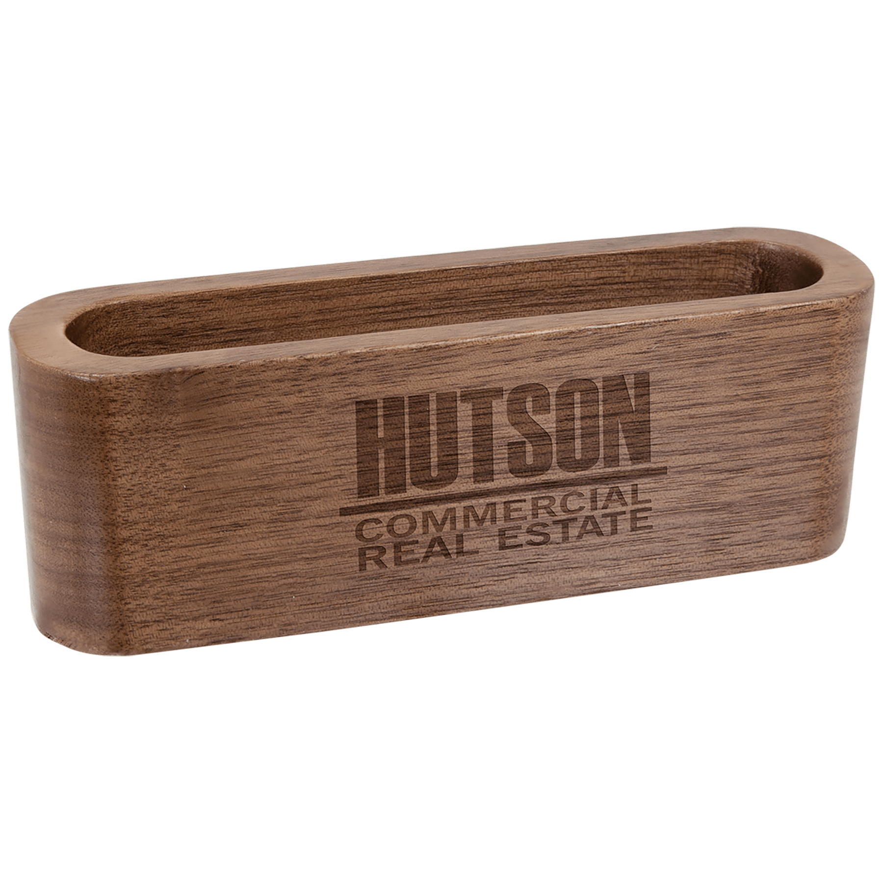 Personalized Walnut Business Card Holder