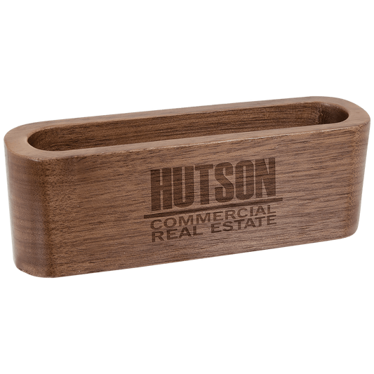Personalized Walnut Business Card Holder