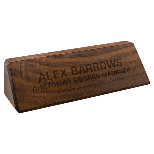 Genuine Walnut Personalized Desk Wedge