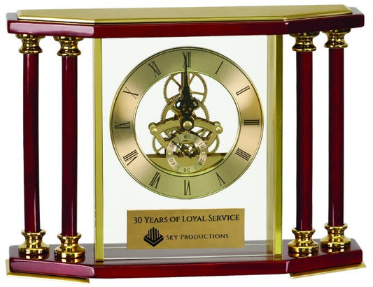 Custom Executive 4 Pillar Piano Finish Clock - Wood