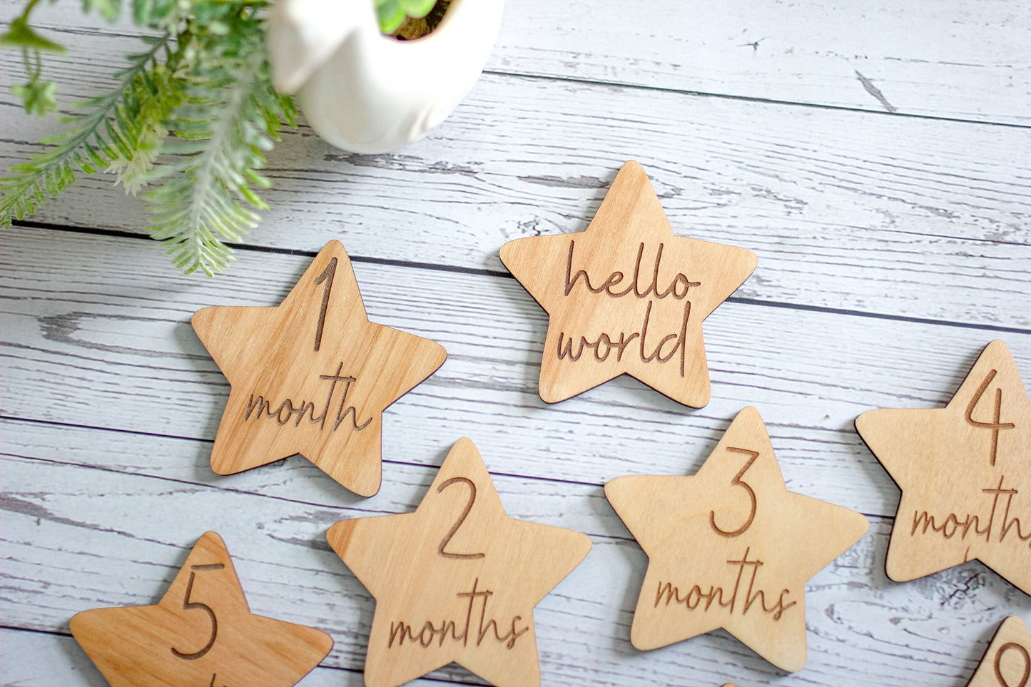 Personalized Baby Milestone Cards | Wooden Newborn Monthly Photo Gift