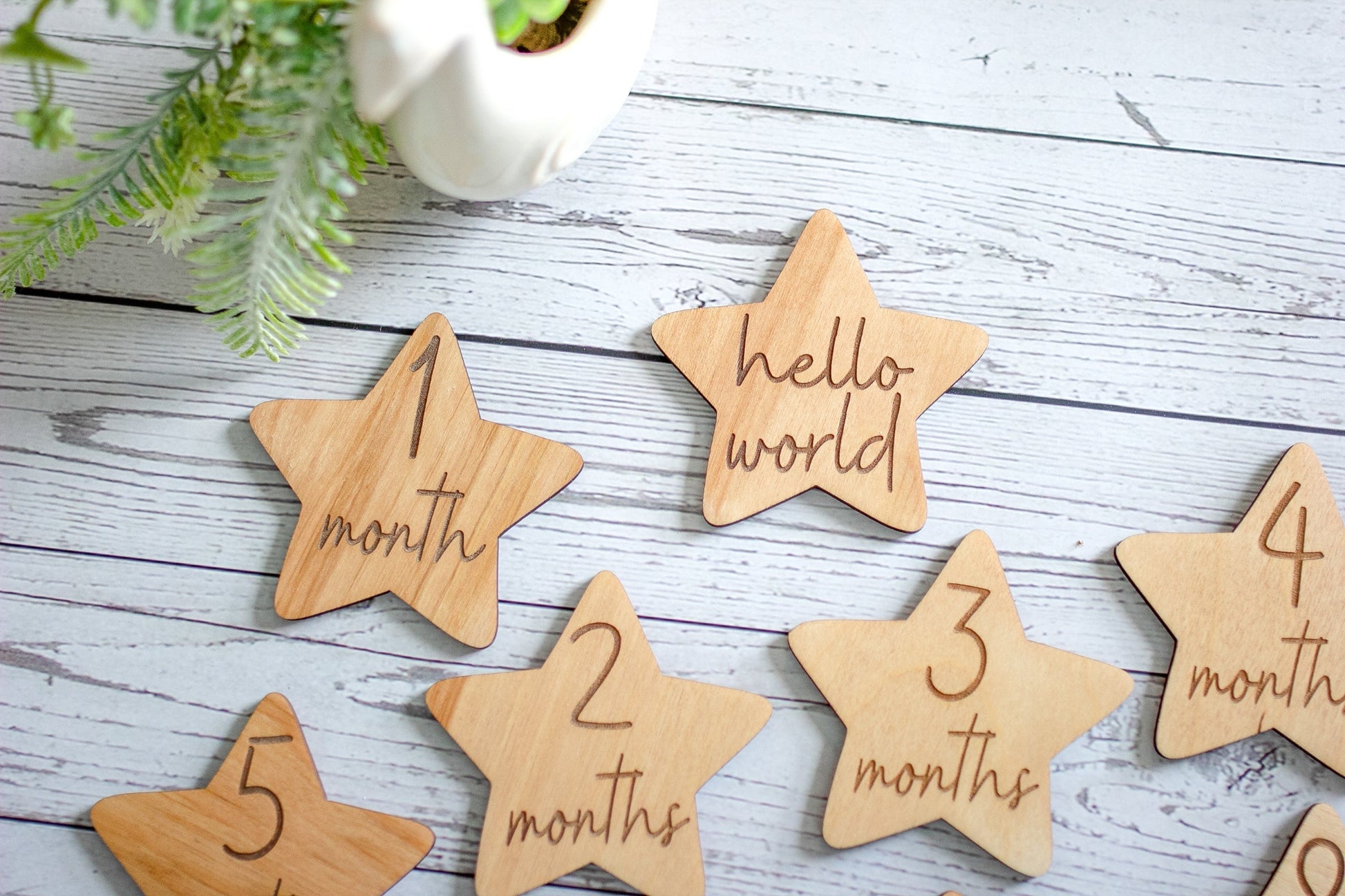 Personalized Baby Milestone Cards | Wooden Newborn Monthly Photo Gift