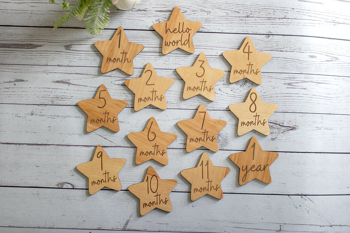 Personalized Baby Milestone Cards | Wooden Newborn Monthly Photo Gift