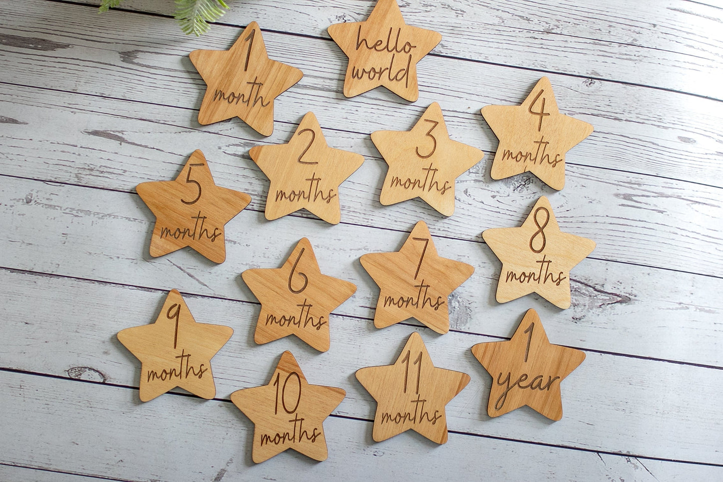 Personalized Baby Milestone Cards | Wooden Newborn Monthly Photo Gift